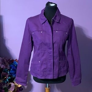 womens purple denim jacket